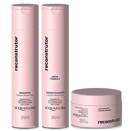 Acquaflora Reconstrutor - Kit Shampoo Condicionador e Máscara