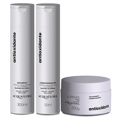 Acquaflora Antioxidante Cabelos Normais - Kit Shampoo Condicionador e Máscara