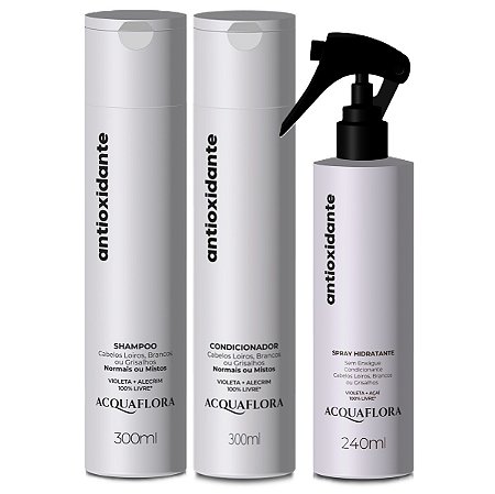 Acquaflora Antioxidante Cabelos Normais - Kit Shampoo Condicionador e Spray