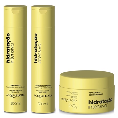 Acquaflora Hidratação Intensiva - Kit Shampoo Condicionador e Máscara