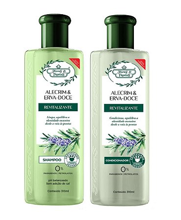 Flores e Vegetais Alecrim e Erva Doce - Kit Shampoo e Condicionador