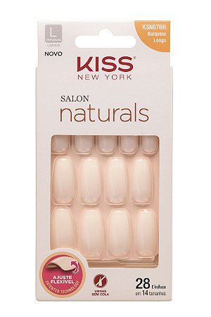 Kiss NY Salon Naturals Unhas Postiças Bailarina Longo