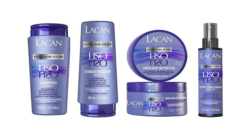 Lacan Liso - Kit Shampoo Condicionador Máscara e Spray