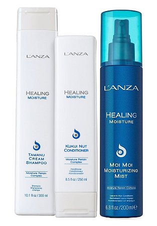 Lanza Healing Moisture - Kit Shampoo Condicionador e Leave-in