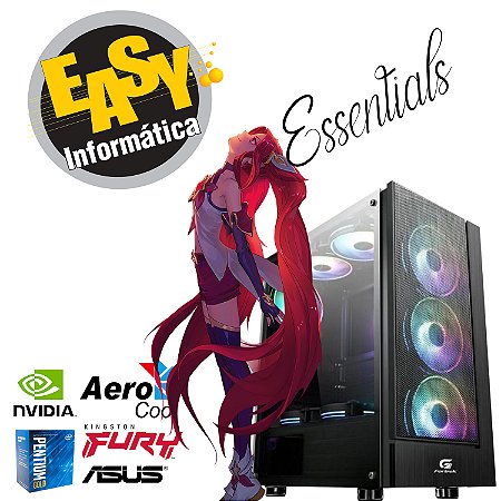 PC Gamer Easy Essentials - DC Pentium Gold - 8Gb - SSD 240GB - Placa de vídeo GT1030 2Gb