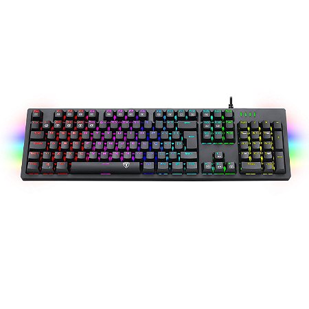 Teclado Mecânico Gamer T-Dagger Bermuda Preto RGB com Iluminação Lateral Switch Vermelho T-TGK312-RD (PT-RGB)