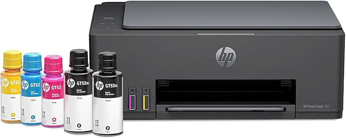 Impressora Multifuncional HP Smart Tank 581 - Tanque de Tinta Colorida USB Wi-Fi