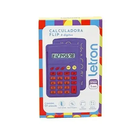 CALCULADORA FLIP LETRON 8 DIGITOS C/SOM