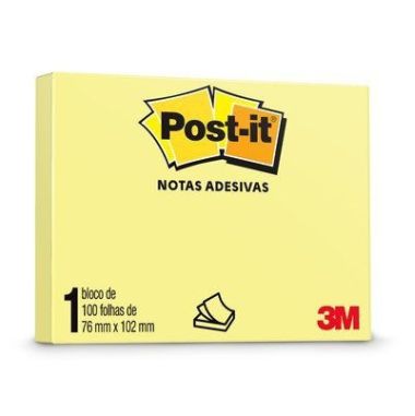 Blocos Adesivos 3M Post-it 76X102 Amarelo 100F