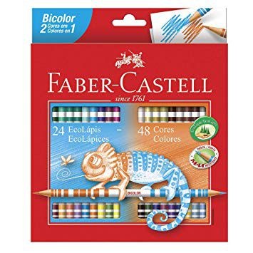 Lápis De Cor Faber Castell 24 Lápis C/48 Cores Bicolor