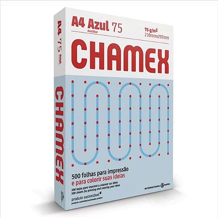 Papel Chamex 500F A4 75G Cor Azul