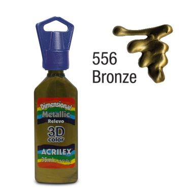 Tinta Dimensional Metálica Acrilex 35ML Bronze 556