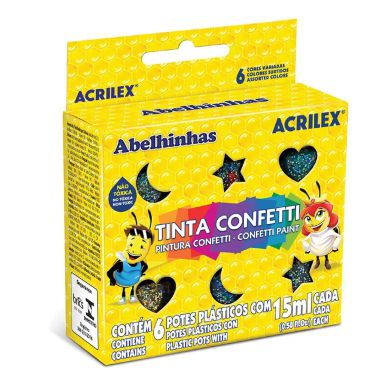 Tinta Confetti Acrilex C/6 Cores