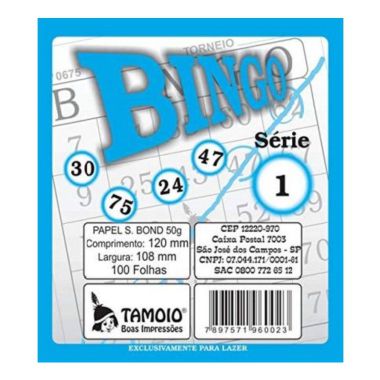 Bloco P/Bingo Tamoio Azul