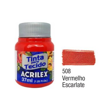 Tinta P/Tecido Fosca Acrilex 37ML Vermelho Escarlate 508