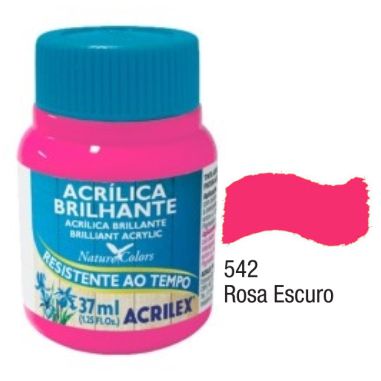 Tinta Acrílica Brilhante Acrilex 37ML Rosa Escuro 542