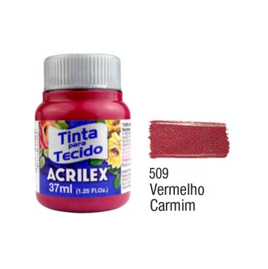 Tinta P/Tecido Fosca Acrilex 37ML Vermelho Carmin 509