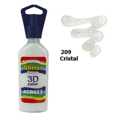 Tinta Dimensional Glitter Acrilex 35ML Cristal 209