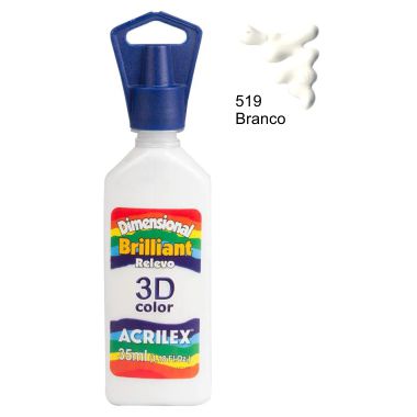 Tinta Dimensional Brilhante Acrilex 35ML Branco 519