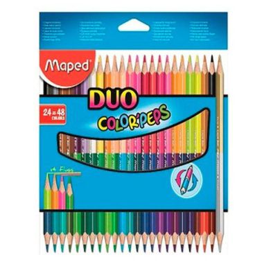 Lápis De Cor Maped Color Peps Duo 24 Lápis C/48 Cores Bicolor