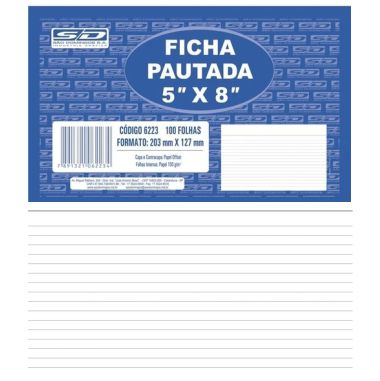 Ficha Pautada São Domingos 5X8 C/100 UND