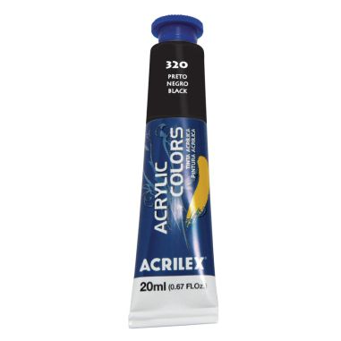 Tinta Acrylic Colors Acrilex 20ML Preto 320