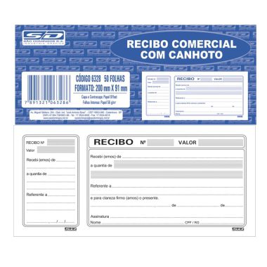 Recibo com Canhoto 50F SD 6328