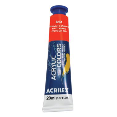 Tinta Acrylic Colors Acrilex 20ML Vermelho De Cádmio 312