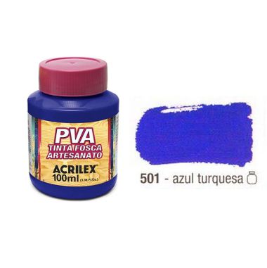 Tinta Plastica PVA Azul Turquesa 501 100Ml