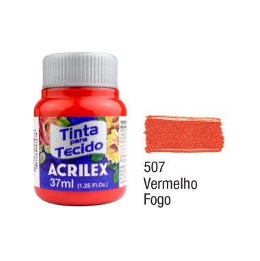 Tinta P/Tecido Fosca Acrilex 37ML Vermelho Fogo 507