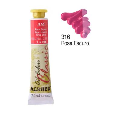 Tinta Óleo Acrilex 20ML Rosa Escuro 316