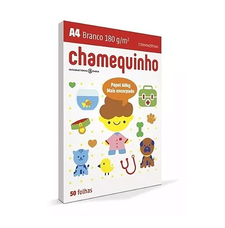 PAPEL OFF SET 180G BRANCO 50F CHAMEQUINHO