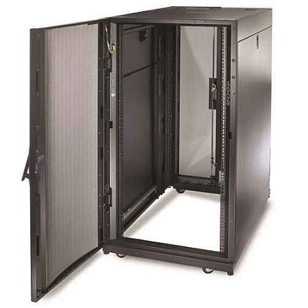 RACK APC 24U NetShelter SX - AR3104, 600 mm de largura x 1070 mm de profundidade, com painéis laterais, preto