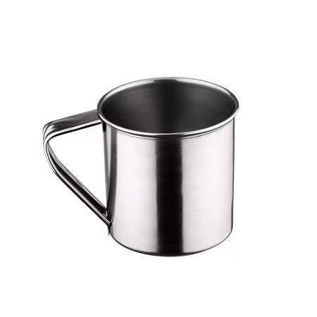 Caneca Inox Alça e Virola 8cm 300ml