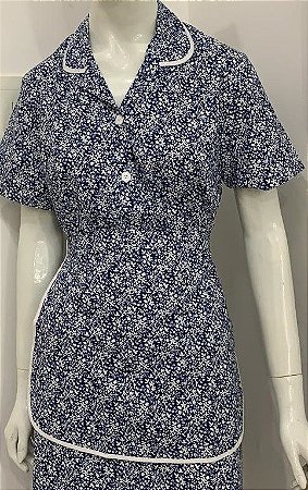 VESTIDO ALGODÃO ESTAMPADINHO - MARINHO
