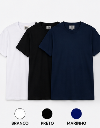 Camiseta Unissex Básica 100% Algodão Manga Curta para Uniforme Profissional