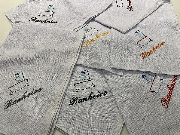 PANO PARA LIMPEZA BORDADO BANHEIRO