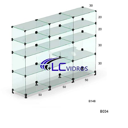 Balcão atendimento 1.50M/comprimento (3 box de 50cm)