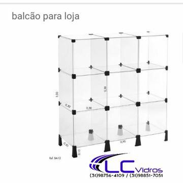 Balcão de vidro 90 Cm