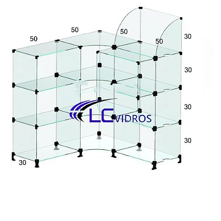 Balcão caixa em L (1.00 metros por 1.00 metros) / comprimento