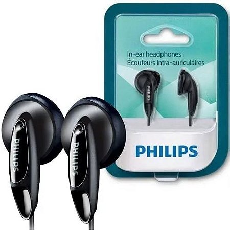 Fone de Ouvido Philips In-ear headphones SHE1350/00 - Preto - B2Loja