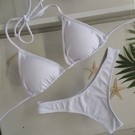Biquíni Cortininha Asa Delta - Branco