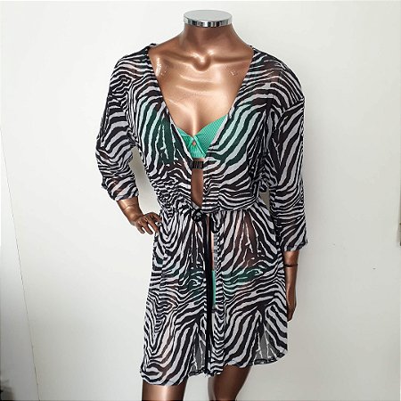 Saída Curta Meia Manga - Estampa zebra