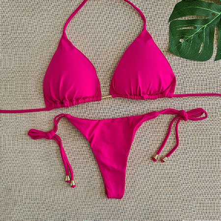 Biquíni Cortininha embutido Lacinho - Pink