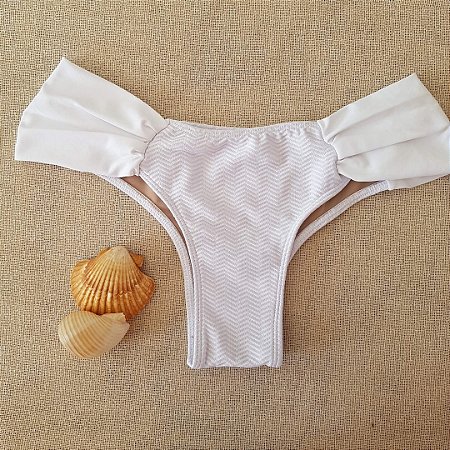 Calcinha de Biquíni Borboleta Bombom - Branco - G