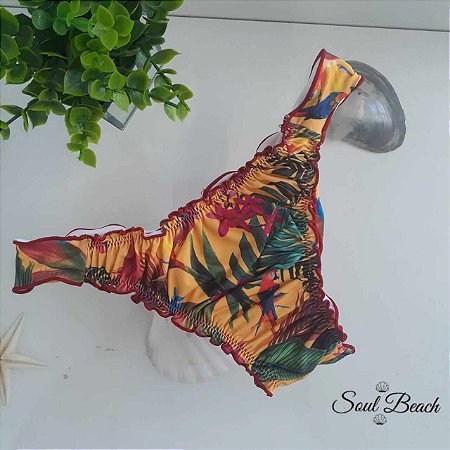 Calcinha de Biquíni Ripple com Empina Bumbum - Estampado - GG