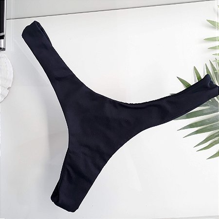 Calcinha de Biquíni Asa Delta Elastico Embutido - Preto