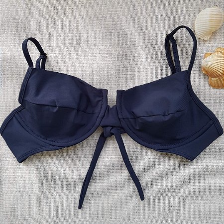 Top Biquíni Meia Taça sem bojo com regulador - Preto - M