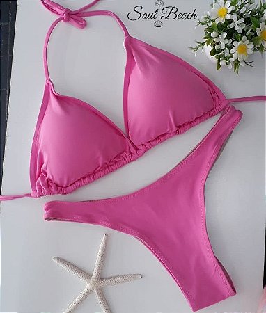 Biquíni Cortininha Tanga - Rosa - M