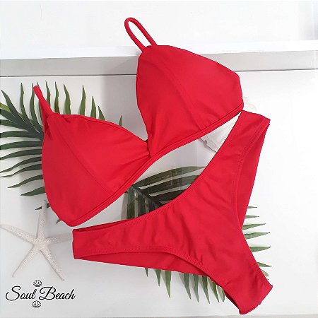 Biquíni Retrô Fio Duplo - Vermelho
